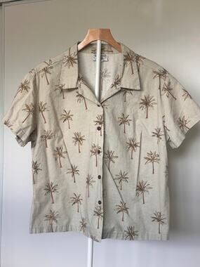 Vintage Pacific Legend Hawaiian Aloha Shirt Palm Trees Made in Hawaii USA